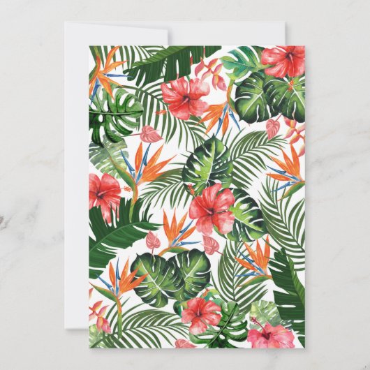 Waterverf Tropisch groen bruiloft uitnodiging (Achterkant)