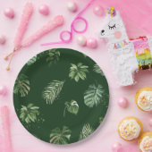 Waterverf Tropisch groen groen blad Papieren Bordje (Feest)