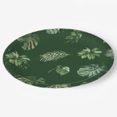 Waterverf Tropisch groen groen blad Papieren Bordje (Gekanteld)