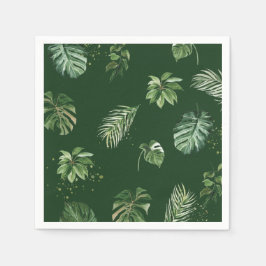Waterverf Tropisch groen groen blad Servet