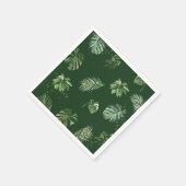 Waterverf Tropisch groen groen blad Servet (Hoek)