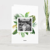 Waterverf Tropisch groen Lijst Foto bruiloft Bedankkaart (Achterkant)