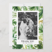 Waterverf Tropisch groen Lijst Foto bruiloft Bedankkaart (Voorkant)