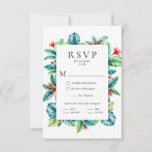 Waterverf Tropisch groen Lijst Tuin bruiloft RSVP Kaartje (Voorkant)