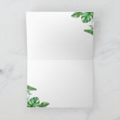 Waterverf Tropisch Groen Monstera trekt bruiloft u Bedankkaart (Binnen)