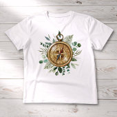 Waterverf Tropisch Groene Bladeren Bladerkompas T-shirt