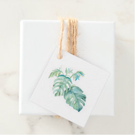 Waterverf Tropisch Groene Favor Tags Bedankjes Labels