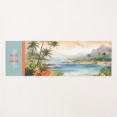 Waterverf tropisch Hawaïaans strand Yogamat (Voorkant (horizontaal))