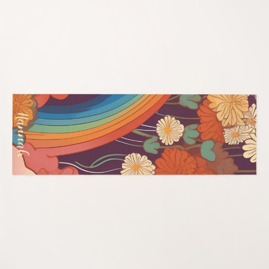 Waterverf tropisch Hawaïaans strand Yogamat (Voorkant (horizontaal))