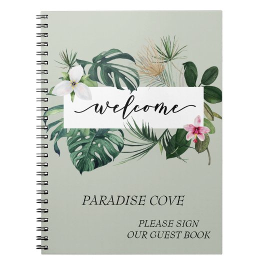 Waterverf Tropisch Home Rental Guest Book Notitieboek (Voorkant)