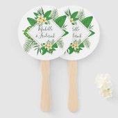 Waterverf tropisch huwelijk handwaaier (Voorkant en achterkant)