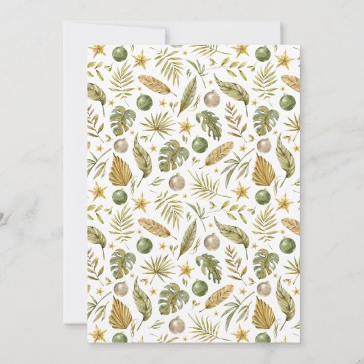 Waterverf Tropisch Kerstfeest Kaart (Achterkant)