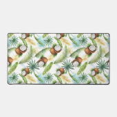 Waterverf Tropisch kokospatroon Bureaumat (Voorkant)