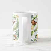 Waterverf Tropisch kokospatroon Grote Koffiekop (Achterkant)