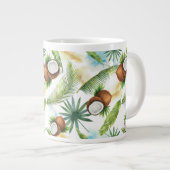 Waterverf Tropisch kokospatroon Grote Koffiekop (Voorkant rechts)