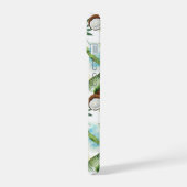 Waterverf Tropisch kokospatroon iPhone 15 Case (Linkerkant)