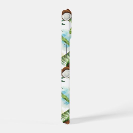 Waterverf Tropisch kokospatroon iPhone 15 Case (Rechterkant)