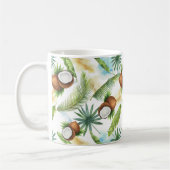 Waterverf Tropisch kokospatroon Koffiemok (Links)