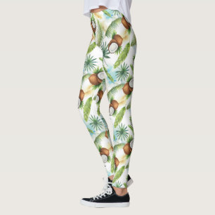 Waterverf Tropisch kokospatroon Leggings