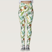 Waterverf Tropisch kokospatroon Leggings (Voorkant)