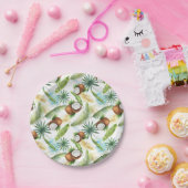 Waterverf Tropisch kokospatroon Papieren Bordje (Feest)