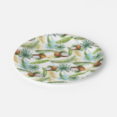 Waterverf Tropisch kokospatroon Papieren Bordje (Gekanteld)