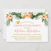 Waterverf Tropisch koraal bloemengoud Afstudeerder Kaart (Voorkant)