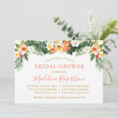 Waterverf Tropisch koraal bloemig Vrijgezellenfees Kaart (Staand voorkant)