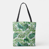 Waterverf Tropisch laat Groen Stijlvol Tote Bag (Achterkant)