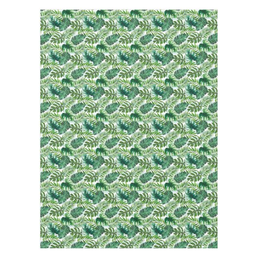 Waterverf Tropisch laat groene moderne Tafelkleed (Voorkant)