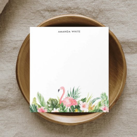 Waterverf Tropisch Leaf Flamingo Custom Notitieblo Notitieblok