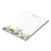Waterverf Tropisch Leaf Flamingo Custom Notitieblo Notitieblok (Linkerzijde)