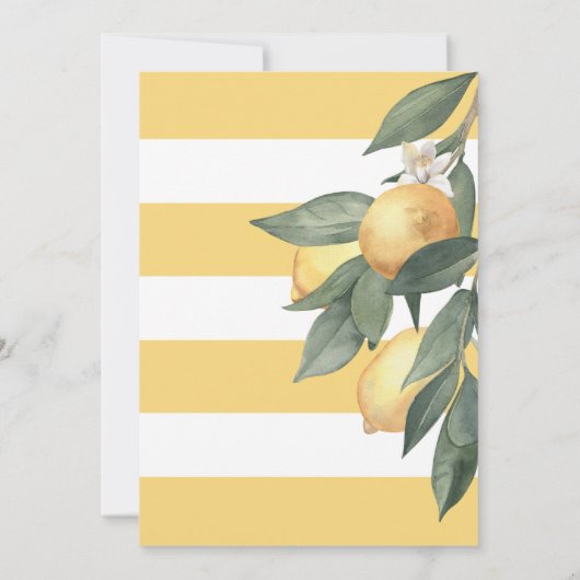 Waterverf Tropisch Lemon Citrus Baby shower Kaart (Achterkant)