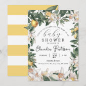 Waterverf Tropisch Lemon Citrus Baby shower Kaart (Voorkant / Achterkant)