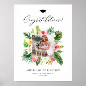 Waterverf Tropisch Lijst Foto Afstudeerfeest Poster (Voorkant)