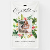 Waterverf Tropisch Lijst Foto Afstudeerfeest Spandoek (Verticaal)