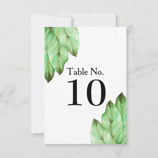 Waterverf Tropisch Lofthus Bruiloft Kaart (Achterkant)