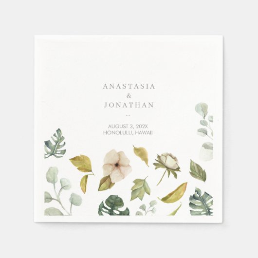 Waterverf Tropisch mengsel Servet (Voorkant)