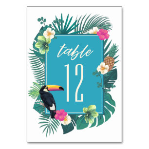 Waterverf Tropisch met Toucan Blauwgroen ID577 Kaart