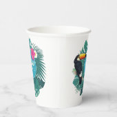 Waterverf Tropisch met Toucan Blauwgroen ID577 Papieren Bekers (Rechts)