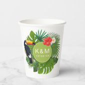 Waterverf Tropisch met Toucan Green ID577 Papieren Bekers (Voorkant)