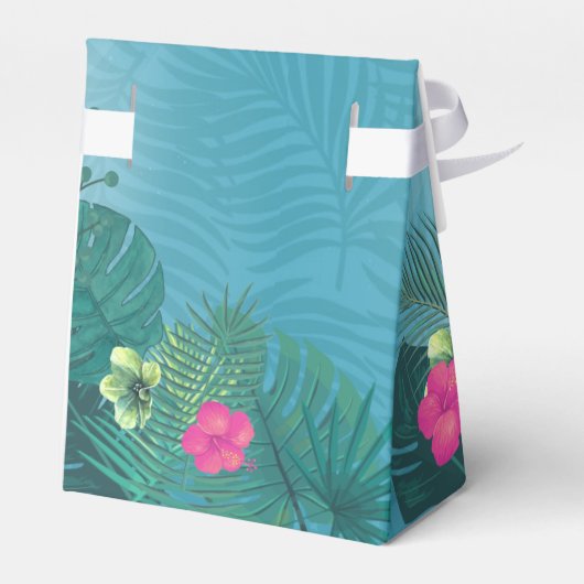 Waterverf Tropisch met Toucan Wedding Blauwgroen I Bedankdoosjes (Achterkant)