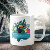 Waterverf Tropisch met Toucan Wedding Blauwgroen I Koffiemok