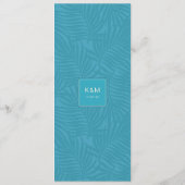 Waterverf Tropisch met Toucan Wedding Blauwgroen I Menu (Achterkant)