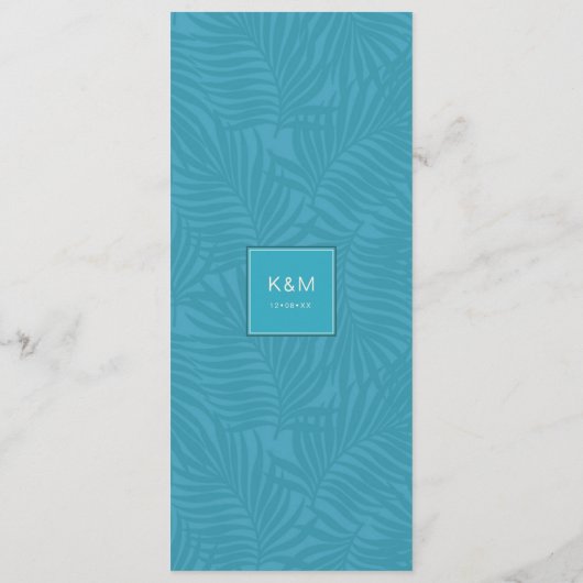 Waterverf Tropisch met Toucan Wedding Blauwgroen I Menu (Achterkant)