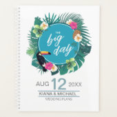 Waterverf Tropisch met Toucan Wedding Blauwgroen I Planner (Voorkant)