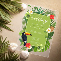 Waterverf Tropisch met Toucan Wedding Green ID577