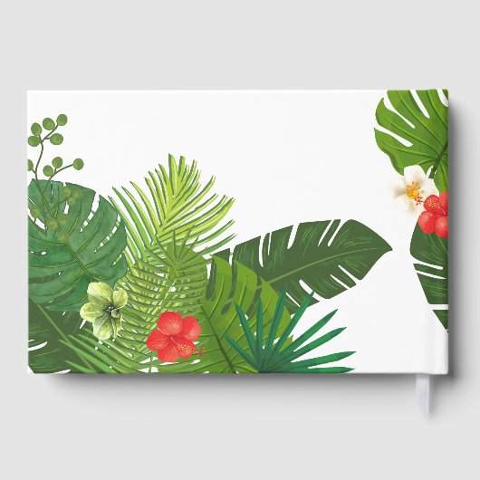 Waterverf Tropisch met Toucan Wedding Green ID577 Gastenboek (Achterkant)