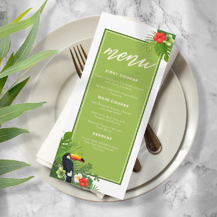 Waterverf Tropisch met Toucan Wedding Green ID577 Menu