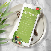 Waterverf Tropisch met Toucan Wedding Green ID577 Menu